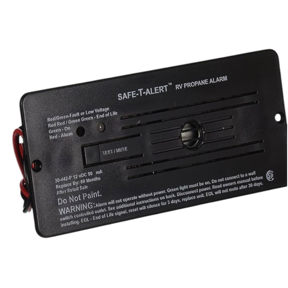 ✨BNWT - SAFE T ALERT 30-442-P-BL RV Trailer LP Gas Alarm Flush Mount Black✨